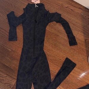 body by raven tracy Leopard Print Zip-Up Jumpsuit